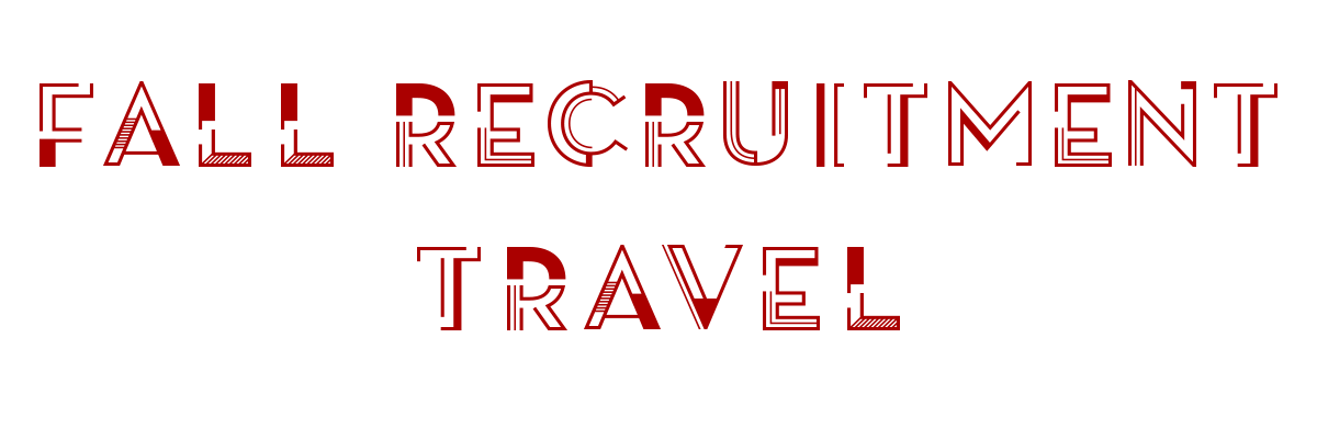 "Fall Recruitment Travel" text at top of page
